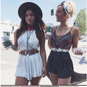 LF SPRING SUMMER HIGH NECK BLUE WHITE ROMPER