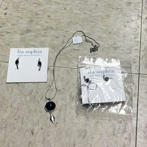 2 matching Lia Sophia earring and necklace sets