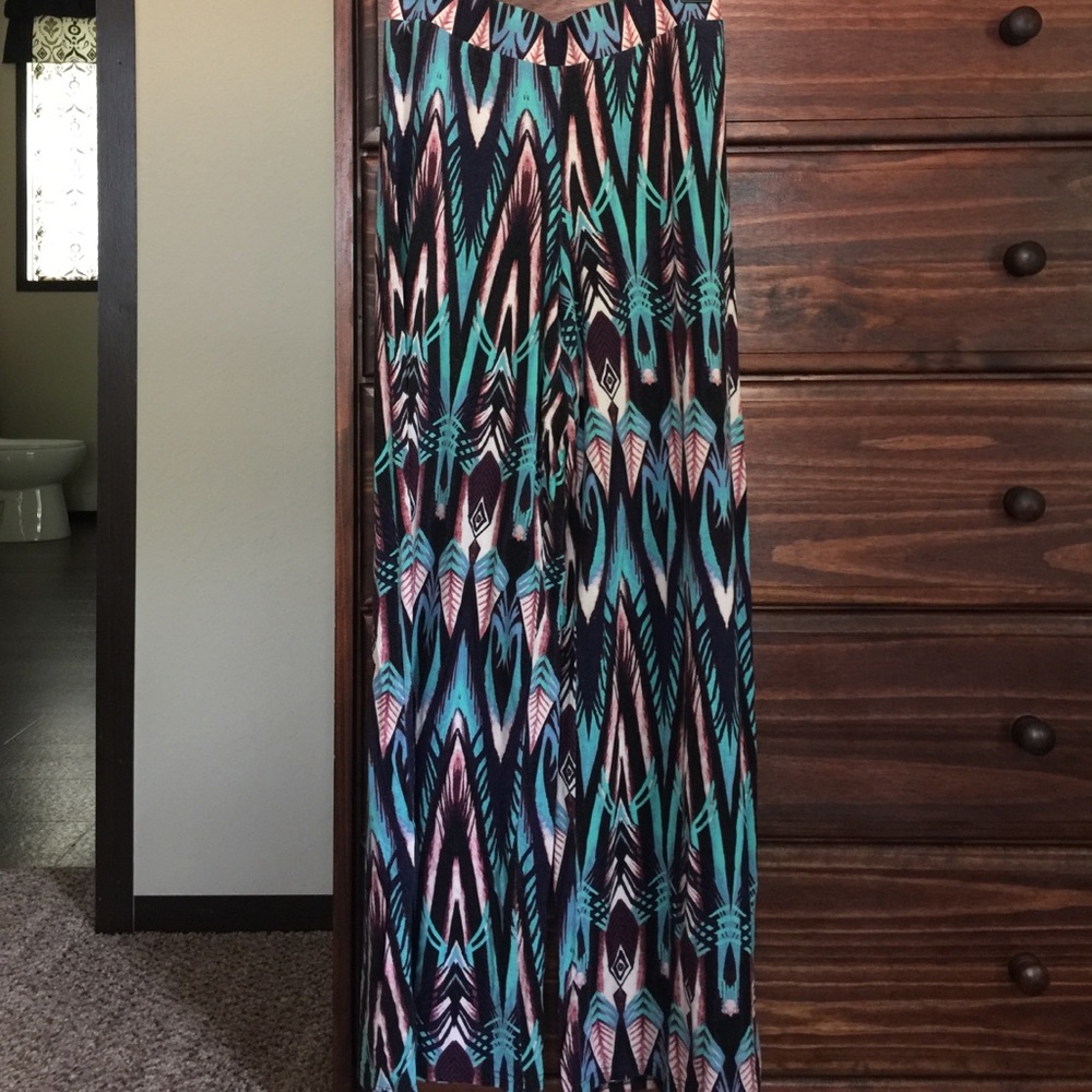 Tribal print wide legged pants