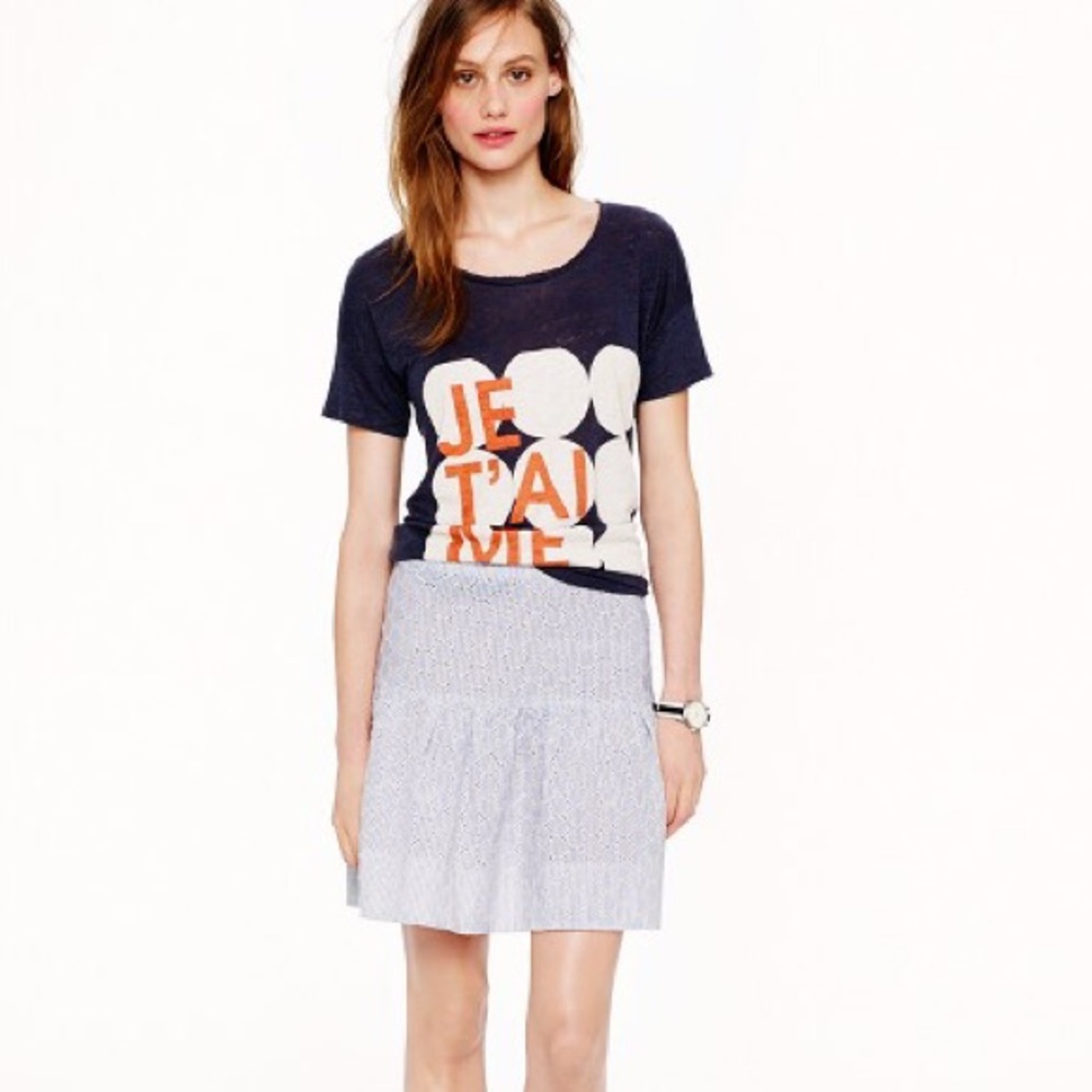 J.Crew Esplanade A-Line Seersucker Skirt