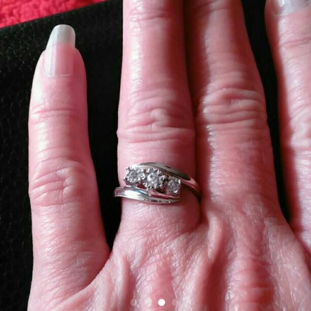 1/2 Carat diamond ring 10k silver OTC