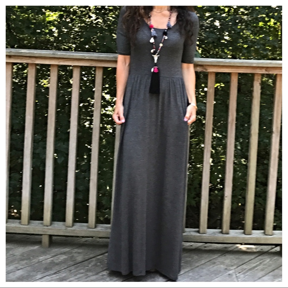 ✨LAST ONE✨charcoal grey maxi dress - Picture 4 of 8