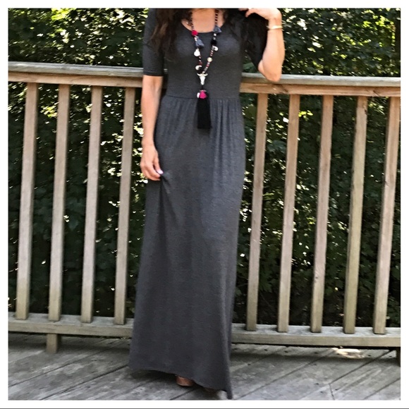 ✨LAST ONE✨charcoal grey maxi dress - Picture 3 of 8