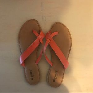 Orange summer flip flops!