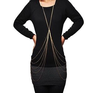 NWT High Quality Gold Tone Body Chain Necklace