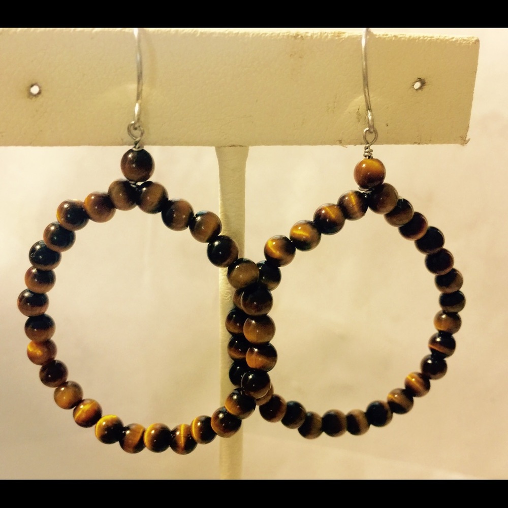 Tiger eye dangle earring