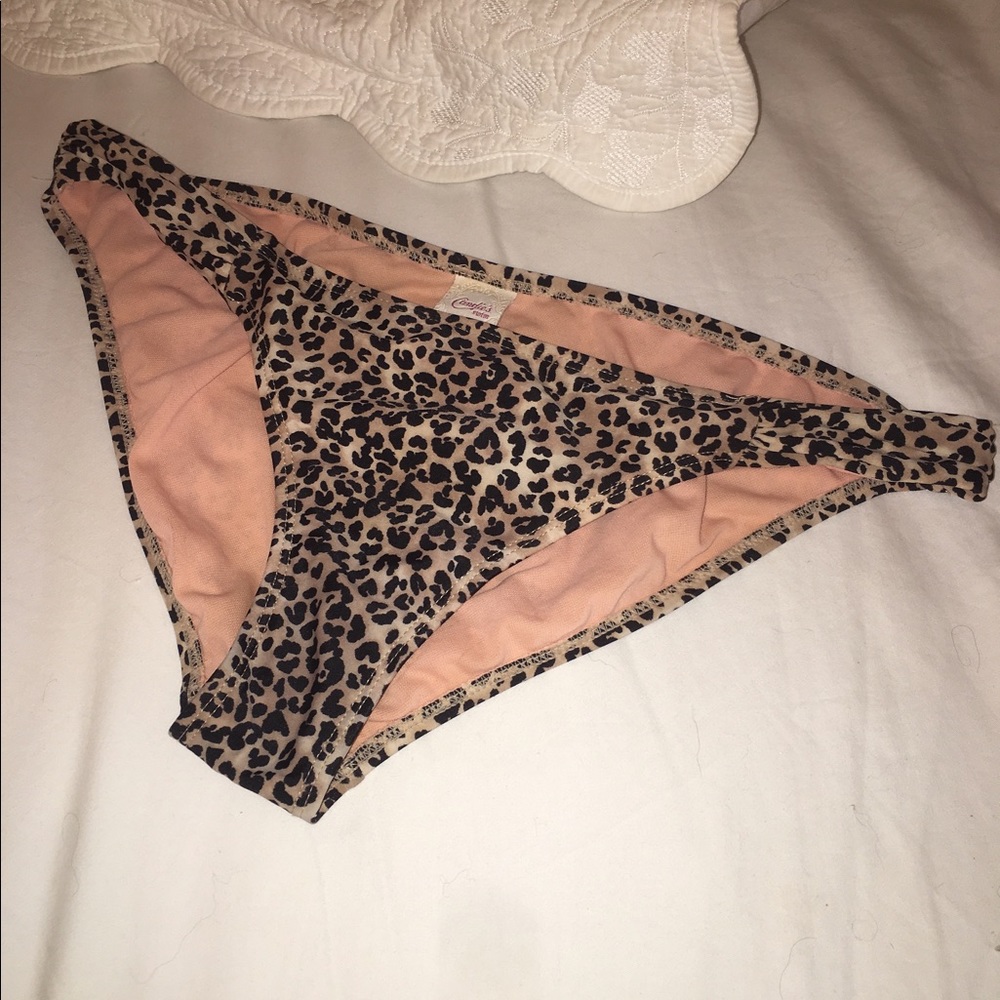 Candies Leopard Print Bikini Bottoms sz Lg