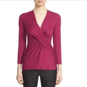 🆕Lafayette 148 New York Pleat Front Wrap Top