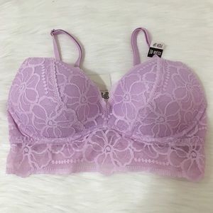 PINK lace push-up bralette XS size . worn once