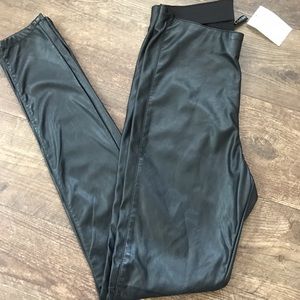 H&M Black faux leather leggings