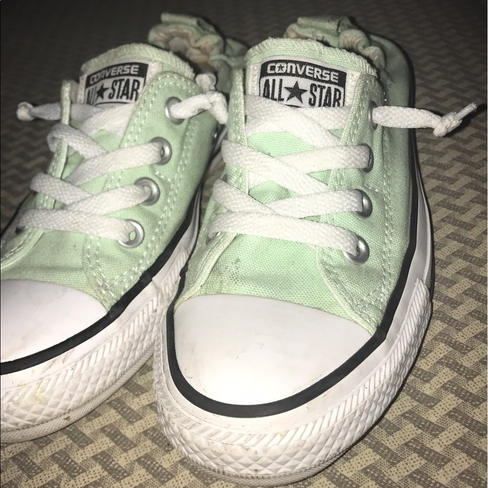 Original teal converse all star slip on chucks