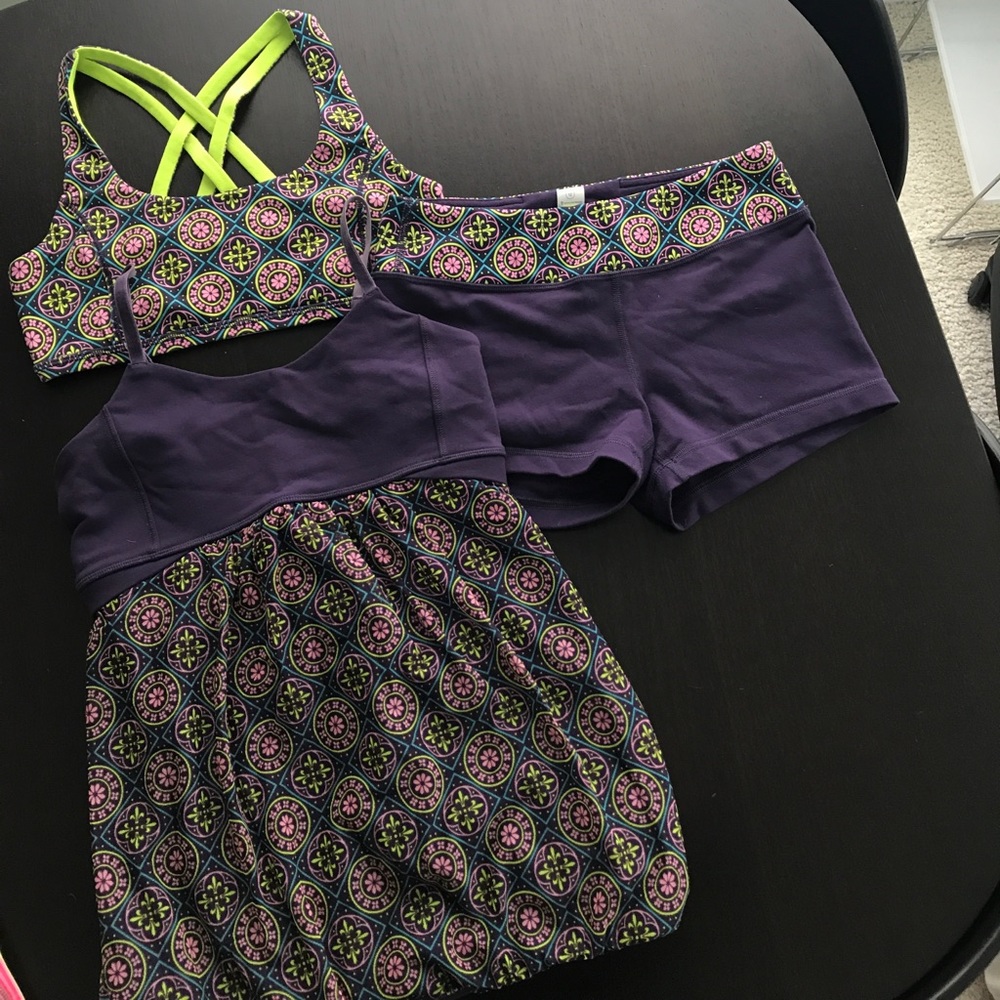 Ivivva Sports Bra/Shorts/Shirt Matching Set NEW