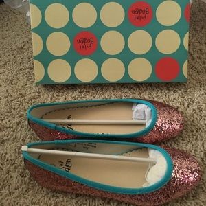 Mini Boden Glitter Ballet Flats