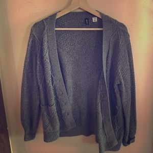 BDG grey cable knit cardigan