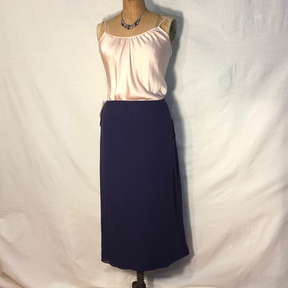 CoSTUME NATIONAL royal purple silk midi skirt