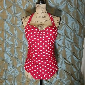 NWOT polka dot bathing suit
