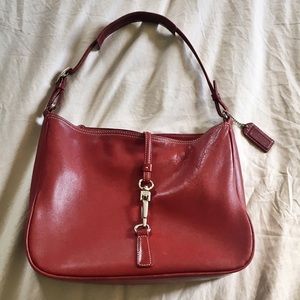 Vintage authentic deep red leather Coach purse