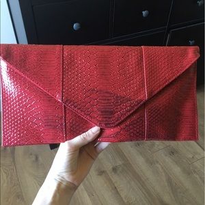 Oversized Snakeskin Clutch