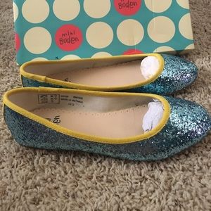 Mini Boden Glitter Ballet Flats
