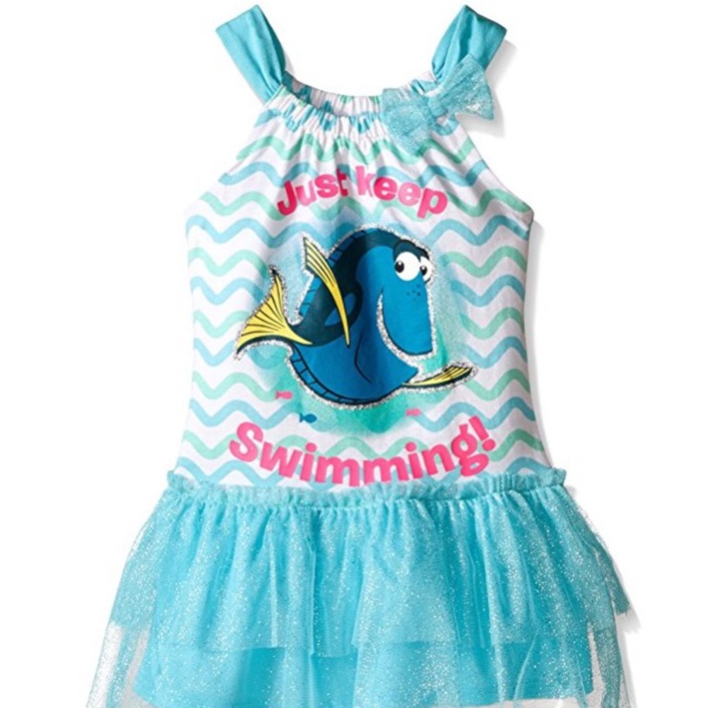 NWT Disney Sz 5 Little Girls' Finding Dory Dress - Picture 1 of 4