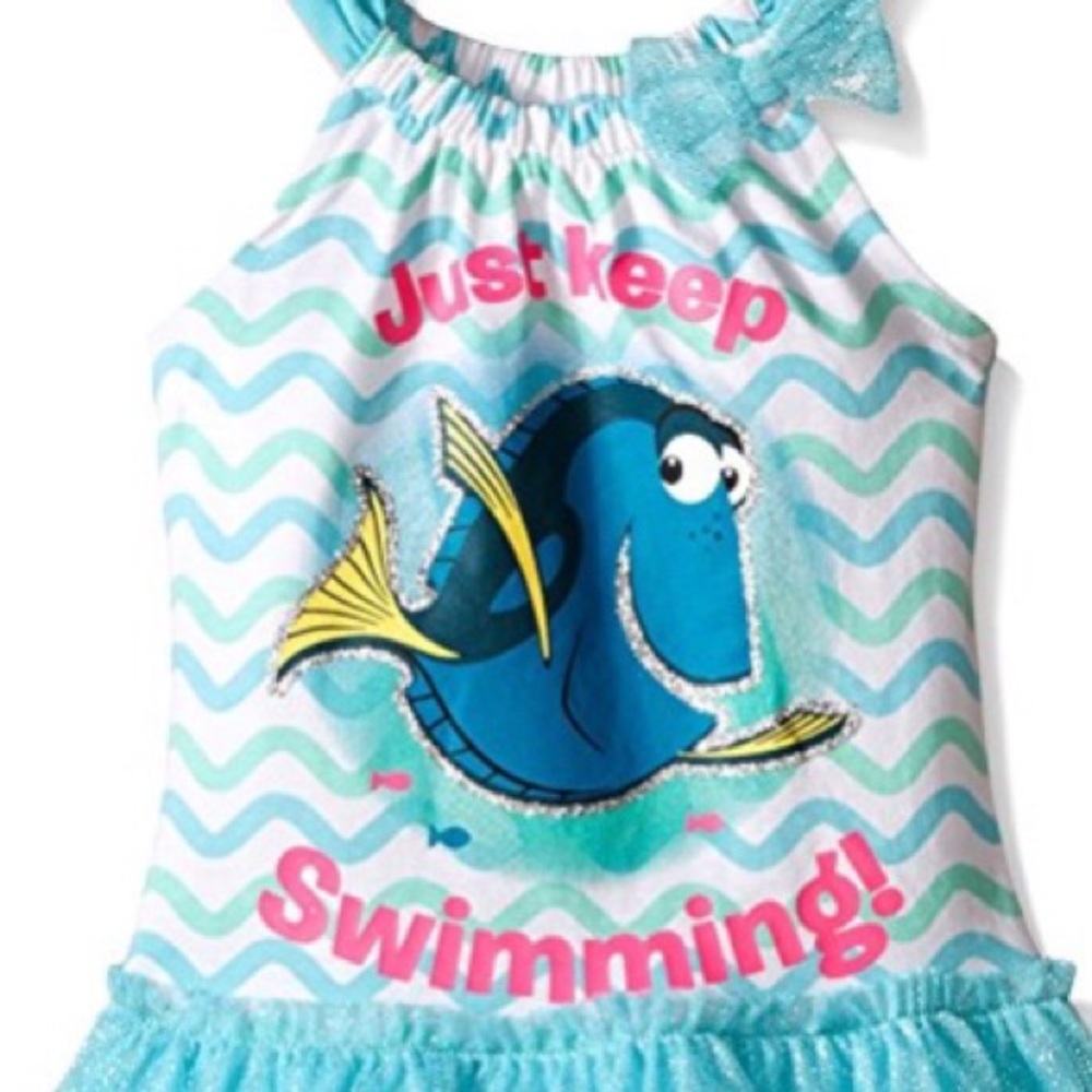 NWT Disney Sz 5 Little Girls' Finding Dory Dress - Picture 2 of 4