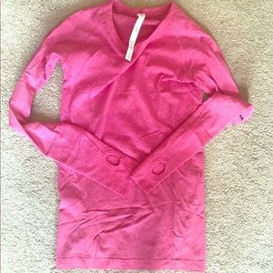 Pink long sleeved lulu shirt - worn 2/3 times
