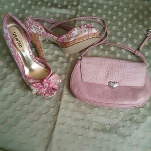 Pale pink Brighton leather crossbody