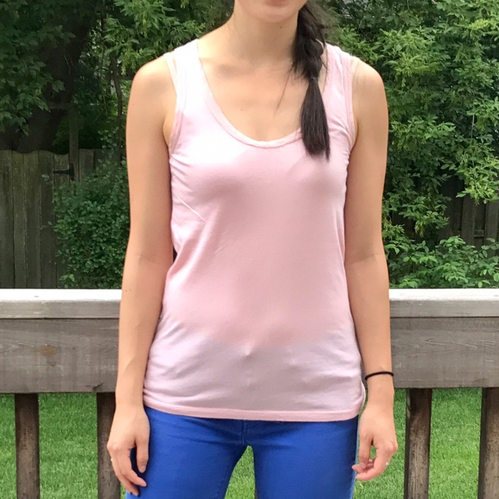 J. Crew fine spun tank with silk trim detail