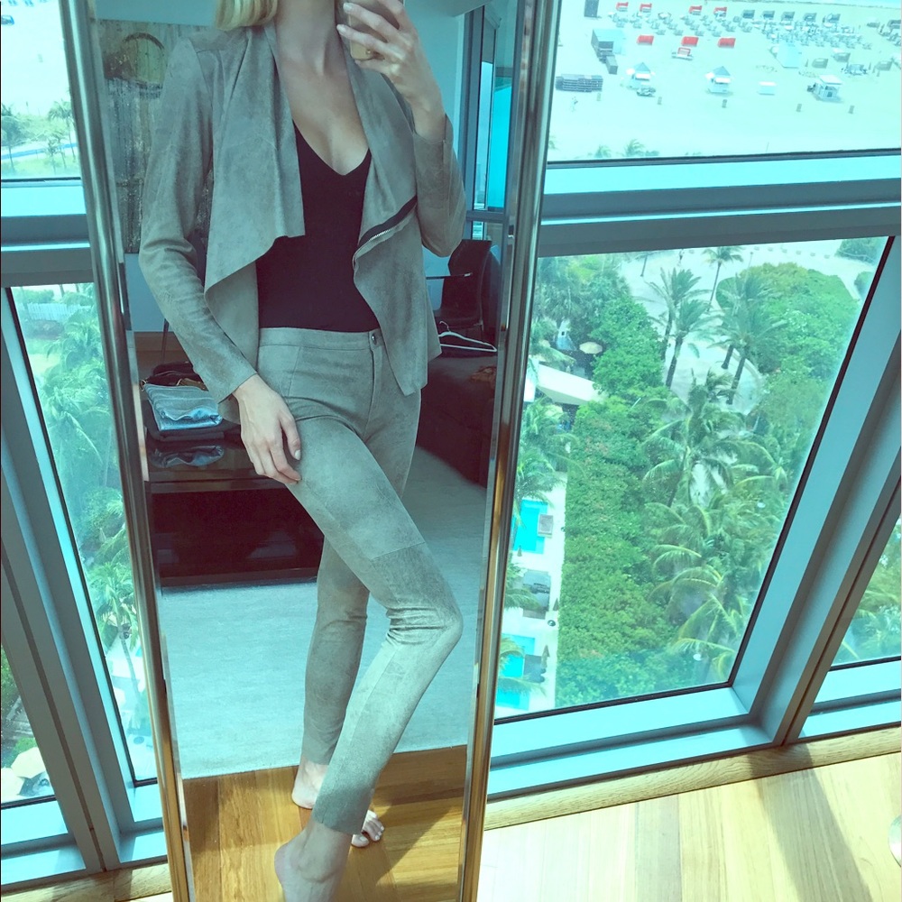 Suede set pants and jacket