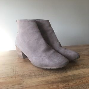 Suede back zip ankle boots