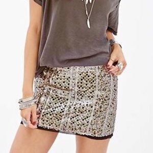 Black & Gold Sequin Skirt ✨