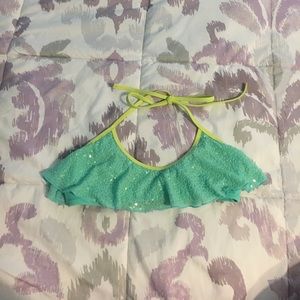 Victoria's Secret Flounce Sequins Swim Top Size XS