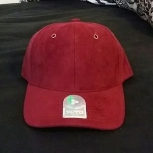 Burgundy baseball cap