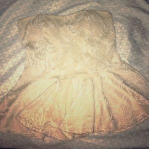 Lace peplum tube top