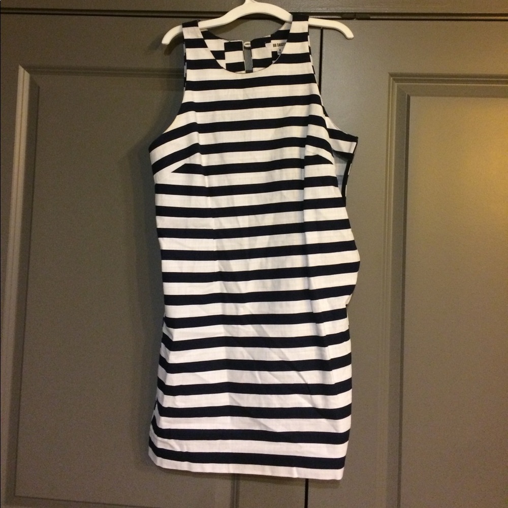 Short and open backed dress.