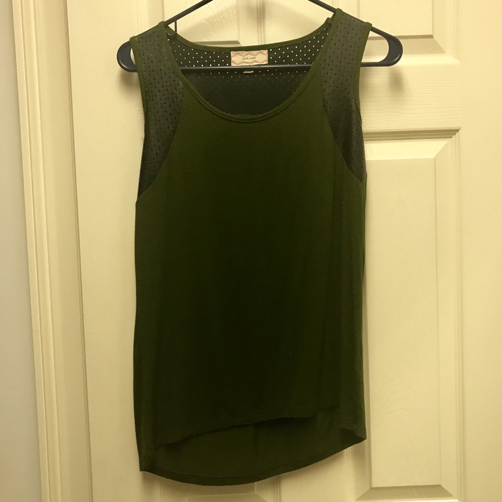 Pink Rose tank with fake leather accents