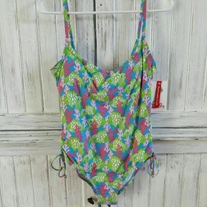 Coral one-piece bathing suit