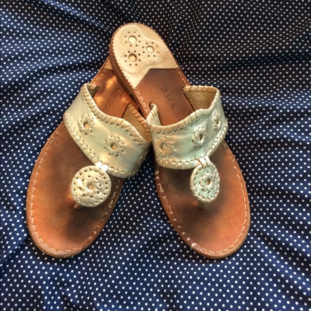 Jack Rogers Platinum Sandals Size 8