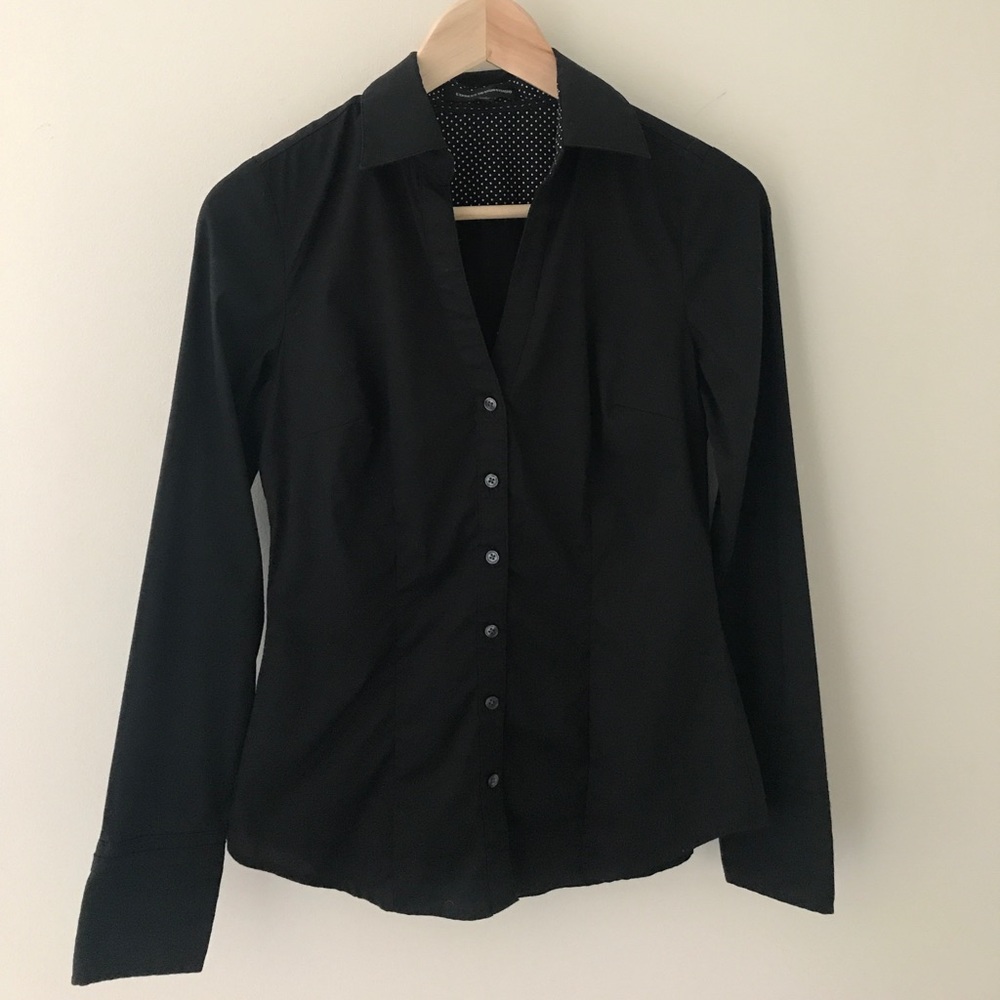 Express black button down