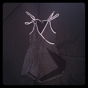 Stussy beach romper black with white polka dots