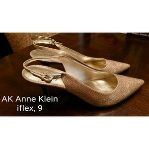 Subtle sparkle snakeskin patent slingbacks