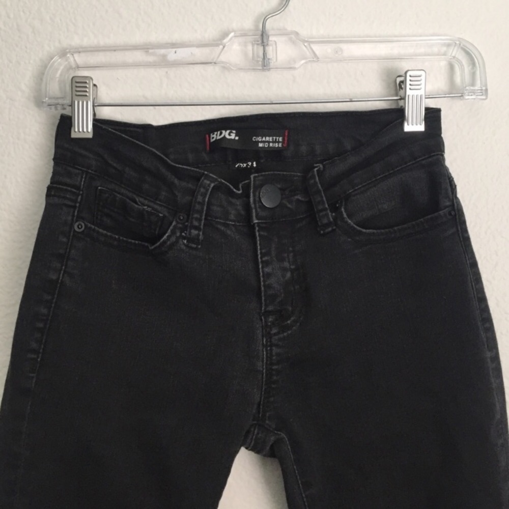 grayish black cigarette mid rise jeans