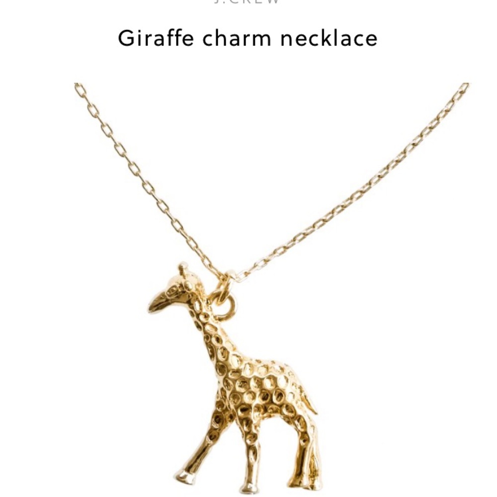 Authentic J. Crew gold giraffe charm necklace