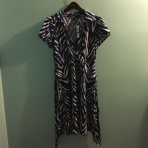 Inc. blue and white print dress
