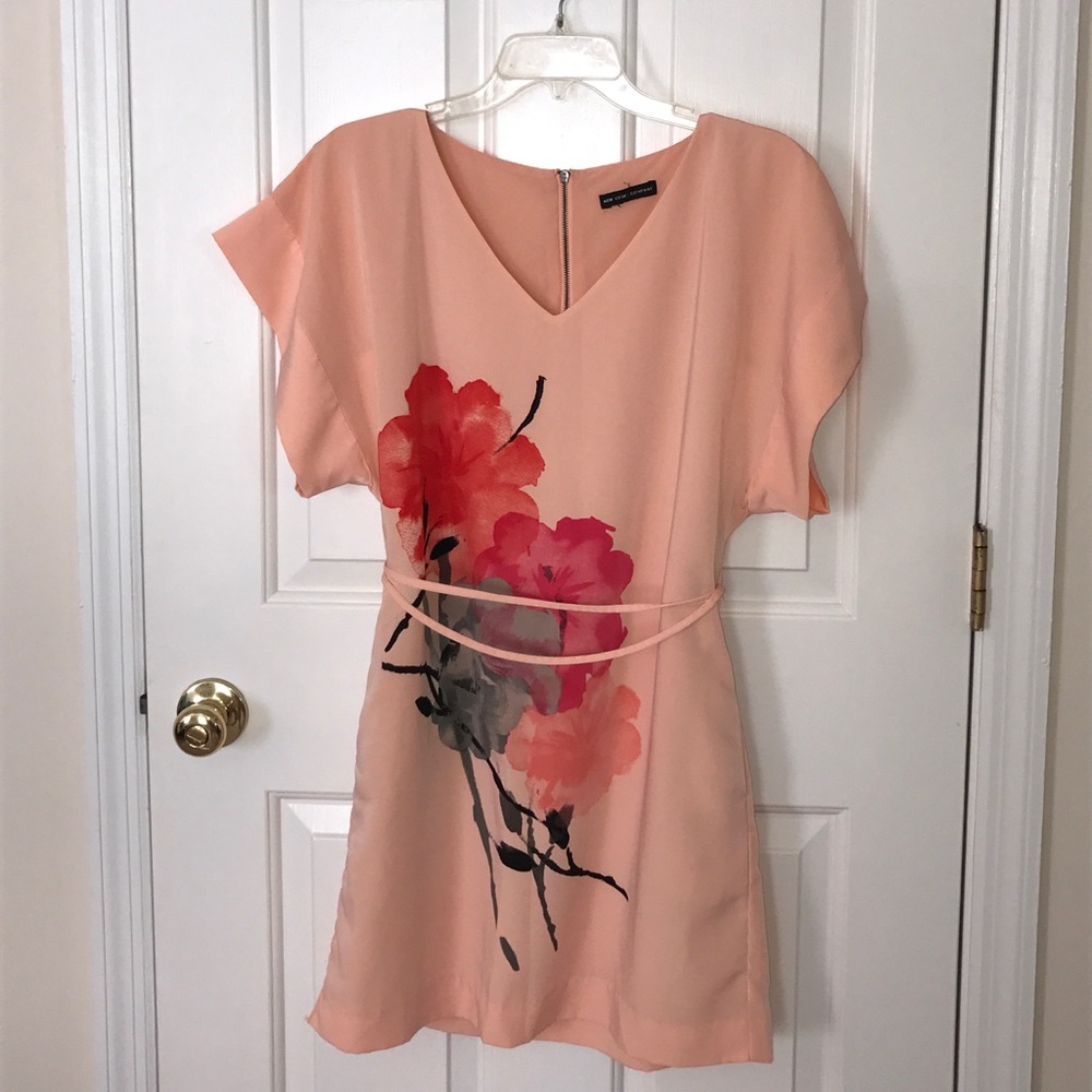 Like New, Peach Flower Print Dress