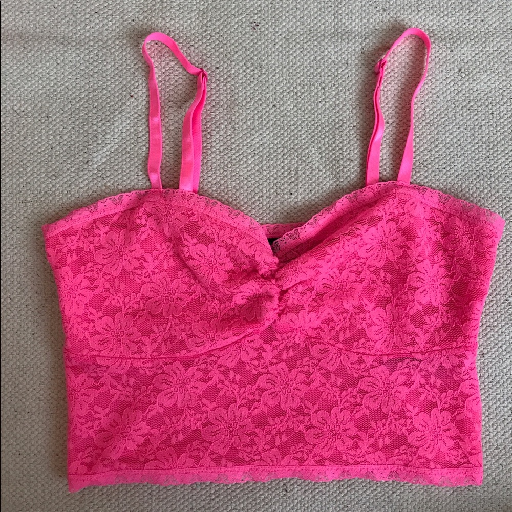 Hot pink lace bralette