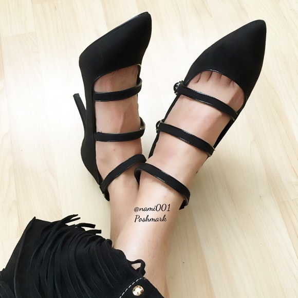 Nine West Shoes - Nine West Suede Strappy Zip Back Heel NIB