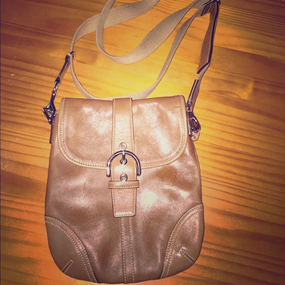Coach brown leather crossbody bag