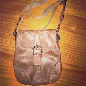 Coach brown leather crossbody bag