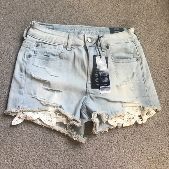 American Eagle Outfitters Pants - Light Wash High Waisted Jean Shorts